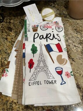 Isaac MIzrahi Kitchen Towel trio - PARIS - brand new!